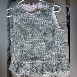 Rebecca Taylor Blue and Gray Tweed blouse